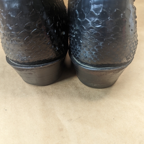 Larry Mahan boots men's size 9E Exotic Genuine Black Python Snake leather classi - Picture 6 of 13